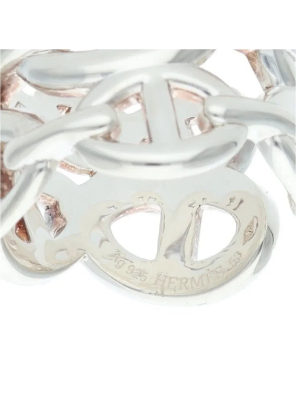 Hermes Chaine D'ancre Enchainee GM Silver Ring